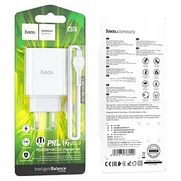 Мережевий зарядний пристрій HOCO N21 Topspeed PD30W QC3.0 Type-C to Type-C (33268-01_340) - мініатюра 8
