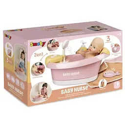 Игровой набор Smoby Ванна для пупса Беби Ньорс. Терракотовая пудра с электр. душем и подсветкой, с аксесс., (7600220386) - миниатюра 3