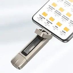 Флеш-накопичувач Usams US-ZB275 2in1 USB 3.2 + Type-C GEN1 Dual Ports Aluminum Alloy 5G – 256GB Silver - мініатюра 7