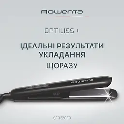 Випрямляч Rowenta Optiliss +, 240 Вт, температурних режимів 10, 140-230С, кераміка, турмалін, чорний - мініатюра 7