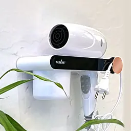 Полиця МВМ My Home BP-33 з тримачем для фену біла з чорним (BP-33 WHITE/BLACK) - мініатюра 6