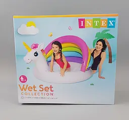 Надувний плотик Intex басейн дитячий з дашком Єдиноріг 57113 (об'єм 45л, ремкомплект, 127-102-69см) - мініатюра 2