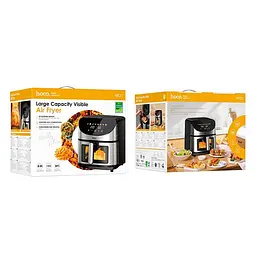 Аерогриль Hoco air fryer with touch screen and window HE21 |1700W, 8L| - мініатюра 2