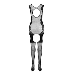Ажурний бодістокінг з панчохами Passion BS082 black One size - мініатюра 5
