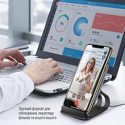 Бездротовий зарядний пристрій ColorWay Wireless Stand 10W Blue (CW-CHW30Q-BL) - мініатюра 2