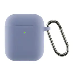 Силіконовий чохол для навушників Apple AirPods 2, Hang Case, фіолетовий, ультратонкий захисний кейс товщиною 2 мм, захист від подряпин, пилу та ударів, компактний, з карабіном для кріплення, ArmorStandart (ARM59684)