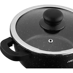 Каструля Ardesto Gemini Anzio зі скляною кришкою чорна 1.8 л (AR2418GE) - мініатюра 4