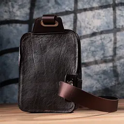 Сумка бананка Grande Pelle 22880 15,5х20,5х3,5 см Коричневий - мініатюра 9