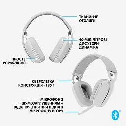 Навушники Logitech Zone Vibe 100 Wireless Off White - мініатюра 6