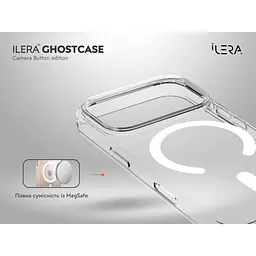 Чохол iLera GhostCase Camera Button with MagSafe для Apple iPhone 17 Pro Transparent (iLGCAClCaBk17Pr) [150399] - мініатюра 4
