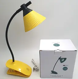 LED-лампа 4 W сенсорна світлодіодна гнучка 28 см настільна на прищіпці акумуляторна WinBoss YD03 жовта - мініатюра 8