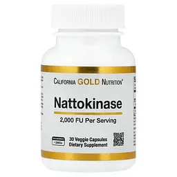 Наттокіназа (Nattokinase) Nattokinase 2,000 FUs 30 рослинних капсул California Gold Nutrition vit0005310