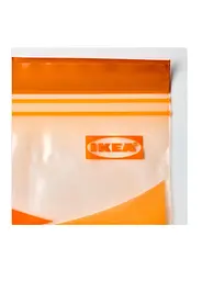Пакети для зберігання продуктів IKEA багаторазові з застібкою, 2,5 л, прозорі/помаранчеві, 25 шт - мініатюра 2