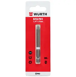 Біта Wurth PH2 1/4IN L75 мм 1 шт. в блістері (1614176775901)