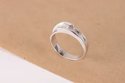 Каблучка з білого золота з діамантом 17 K-0051 - мініатюра 6