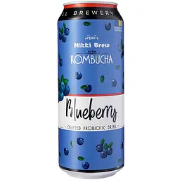Напій безалкогольний комбуча Mikki Brew Blueberry з/б 0.5 л