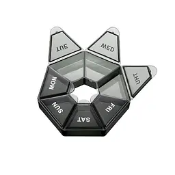 Таблетниця Semi 7Days Mini Pill Box Black 8.3x8.3x2.5 см - мініатюра 5