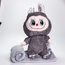 М'яка іграшка-плед та подушка 3 в 1 Labubu Brown Dragon Сірий Colorful Home 520-29G - мініатюра 7