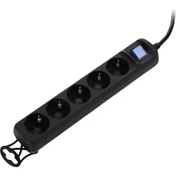 Мережевий подовжувач 2E U05ES15M1.5BK 3G*1.5мм, 1.5м, black - мініатюра 3