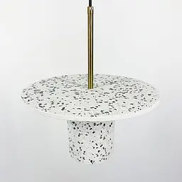 Підвіс Terrazzo Cylinder із білим бетонним плафоном 30 см в стилі Ар-деко Line.F MJ 162-300 WT - мініатюра 3