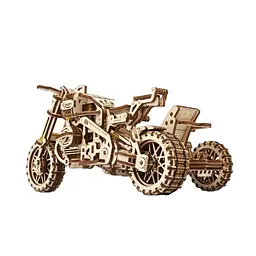 Механічний 3D Пазл Ukrainian Gears Мотоцикл Scrambler UGR-10, з коляскою, 380 елементів (70137) - мініатюра 2