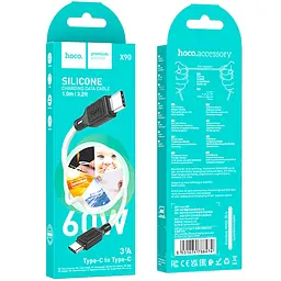 Дата кабель Hoco X90 Cool silicone Type-C to Type-C 60W (1m) White - мініатюра 5