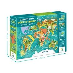 Дитяча магнітна мапа світу тварини DoDo Toys 200267, 36 елементів - мініатюра 8