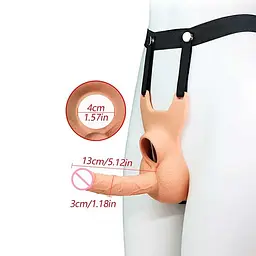 Фаллоімітатор на ремені для подвійного проникнення Lovetoy Vibrating Unisex 10 режимів - мініатюра 6