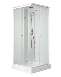 Душовий бокс Lidz Kubis SB90x90.SAT.LOW.FR, низький, скло Frost 4 мм + стінки (LKSB9090SATLOWFR) - мініатюра 2