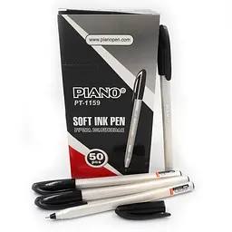 Ручка олійна PIANO 1159-PT-BK Correct 0,7 мм, чорна, трикутна, білий корпус (50/2000)
