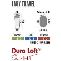 Спальний мішок High Peak Easy Travel/+12°C Blue/Dark Blue Left (20090) - мініатюра 5