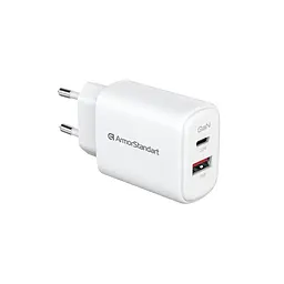 Зарядний пристрій ArmorStandart AR-T202WEU 20W GaN USB-C+ USB-A White (ARM89531) - мініатюра 3