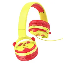 Дротові навушники Hoco W31 Children headphones, 3.5mm, 1.2m, yellow - мініатюра 2