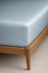 Простирадло на резинці Ecotton 90х200 см із сатину блакитний 15-5205 Aqua Grey (24842)