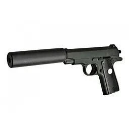 Страйкбольний пістолет Browning mini з глушником, Вальтер, метал, чорний, вага 415 г, G2A