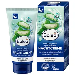 Нічний зволожуючий крем для обличчя Balea з 10% алое вера, 50 мл