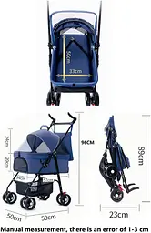 Коляска для котів та собак Bestopet Люпосанчик BS-RL-20 Blue 3in1 зі знімною переноскою - мініатюра 8