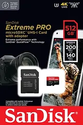 Картка пам'яті microSDXC SanDisk Extreme Pro A2 512 Gb class 10 V30 UHS-1 U3 (R200MB/s,W140MB/s) - мініатюра 3
