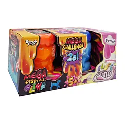 В'язка маса 2 в 1 Mega Stretch Slime та Fluffy Slime FLS-03-01U укр Помаранчево-блакитний