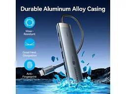 Мультипортовий адаптер Vention Hub 6-in-1 100W (TGNHB) - мініатюра 4