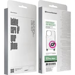 Чохол ArmorStandart Crossbody Air MagSafe Rope для Apple iPhone 15 Pro Max Clear (ARM86375) [169775] - мініатюра 2