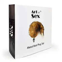 Металева анальна пробка з хвостом із натурального хутра Art of Sex Red fox, M - мініатюра 6