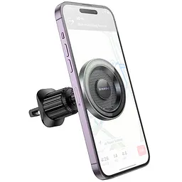 Автотримач Borofone BH122 Profit ring magnetic air outlet Black / Metal gray - мініатюра 3