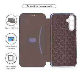 Чехол-книжка для Samsung Galaxy M15 5G (M156), G-Case, синий, кожаный чехол-книга из экокожи (PU) и TPU, с магнитом, с подставкой и вместительным кардхолдером, противоударный, защита всего корпуса, ArmorStandart (ARM74377) - мініатюра 3