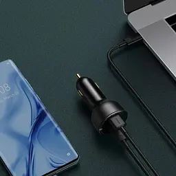 Автозарядний + кабель 100W Baseus Superme Digital PPS DUAL USB-A + USB-C QC 5.0 (TZCCZX-01) - мініатюра 5