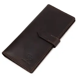 Шкіряне чоловіче матове портмоне Grande Pelle 11515 коричневе - мініатюра 1