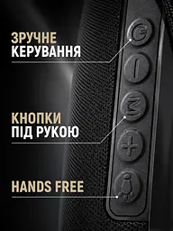 Портативна Bluetooth колонка 10 Вт з LED-підсвіткою, FM радіо, USB, AUX, microSD, PowerBank 17,9×7,3×7,3 см чорна (49676166) - мініатюра 5