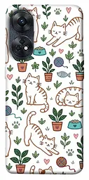 TPU чохол Demsky Cats pattern для Oppo Reno 8 T 4G