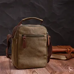 Цікава невелика чоловіча сумка із щільного текстилю Vintage 14,5х19х10,5 см sum0028942 - мініатюра 10