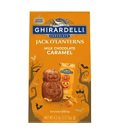 Шоколадні цукерки Ghirardelli Milk Chocolate Caramel Jack O' Lanterns 117.6г - мініатюра 3